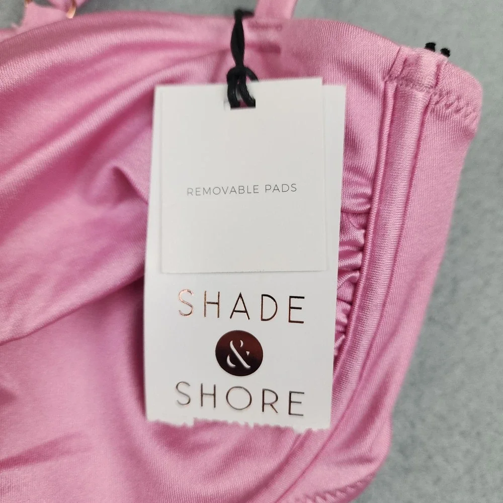 Shade & Shore Wild Fable Bikini Swimsuit Womens M Pink Underwire Cheeky Set